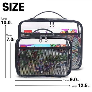 Grand jeux de société Puzzles Toy Legos Toy Packing Pouch Sacs Rectangle noir Mesh Storage Zipper Bag - Product Image 4