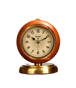 Reloj de Escritorio Redondo de Madera <span class=keywords><strong>Armen</strong></span> de Alta Calidad, Reloj de Mesa de Cuarzo Silencioso Vintage, Reloj de Mesa de Lujo, Adorno para Interiores del Hogar - Product Image 1