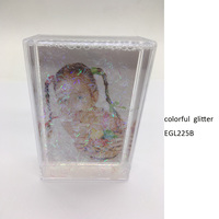 Bingkai Foto Mini Akrilik Cairan Glitter Grosir Ukuran Kecil Transparan Plastik Bola Salju Bergerak Bingkai Gambar Blok
