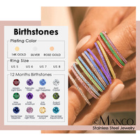 Bague colorée sertie de diamants, style européen et américain, en acier inoxydable, avec pierres de naissance et zircon, pour l'index