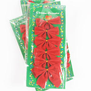 2026 New Christmas Decorations Christmas <b>Tree</b> Bow Pendant Gold Cloth Red Cloth Bow Wholesale - Product Image 5