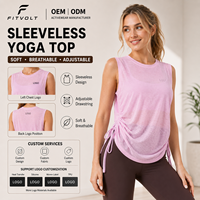 FITVOLT Débardeur de sport respirant extensible dans quatre directions, séchage rapide, pour le yoga, la course et les sports d'été, sans manches, pour femme