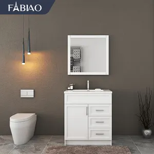 FABIAO Bathroom Vanity Combo Modern Design Floor Mounted Vanity Set With Sink Top