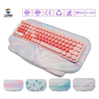 Ensemble de tapis de souris ergonomique en mousse à mémoire de forme avec repose-poignet, tapis de souris antidérapant, tapis de bureau pour le travail au bureau, personnalisable