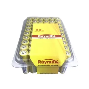 Raymax حار بيع بطاريات aa بطارية الشركة المصنّعة للمعدات الأصلية 1.5V LR6 AA60 البلاستيك مربع حزمة حياة طويلة البطاريات القلوية
