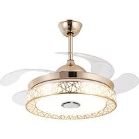 Ventilador de techo decorativo LED giratorio de 360 grados con estilo tradicional ligero para control remoto de baño incluido