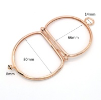 Accessoires de sac à main en métal doré clair, cadre de conception de luxe, cadre de serrure de baiser, cadre de porte-monnaie de forme ronde, vente en gros