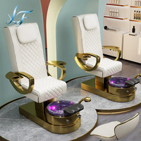 Fauteuil de pédicure moderne multifonctionnel à dossier haut avec fonction de massage des pieds, cuve spa, pompe de drainage à jets et fonction surf