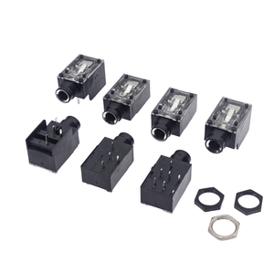 Conector de Audio/Micrófono de 6.35mm Chapado en Oro, Enchufe Vertical de 6 Pines Compatible con Señales Mono y Estéreo, Carcasa de Plástico - Product Image 3