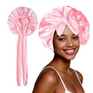 Meilleure Vente Bande Élastique Large Bonnet de Nuit Cheveux Bouclés Protection Capillaire en Satin pour Femmes - Product Image 1