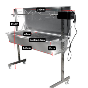 Asador Giratorio Automático Warrior de Gran Tamaño <span class=keywords><strong>con</strong></span> Parrilla para Barbacoa y Protector de Viento Extraíble - Capacidad de 60 kg - Product Image 3