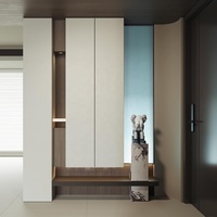 Armoire à chaussures murale moderne en bois massif, écologique, durable, de taille personnalisée, facile à assembler, pour salon, villa, hôtel, centre commercial