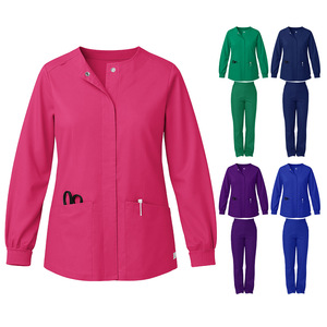 Unisex Long Sleeve Scrub Set Moisture Wicking Split Design Hospital Uniforms - Product Image 1