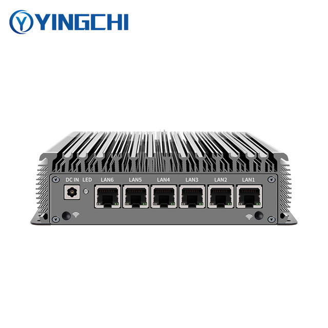 Yingchi Hot Sale 10th Gen Pfsense Firewall 6x2.5g Gigabit Lan Mini Pc Core I7 10510U Ddr4 M.2 2280 Nvme Fanless Soft Router SSD