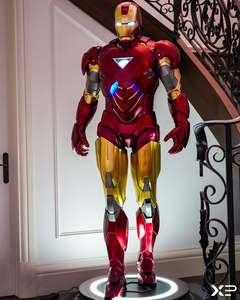 Estatua de resina de personaje de película de <span class=keywords><strong>Marvel</strong></span> personalizada, estatuas de superhéroe Mark6 de tamaño real, escultura artística de Iron Man para artesanías de resina - Product Image 1