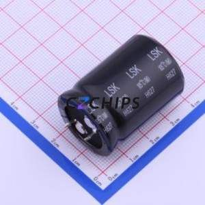 Condensador Electrolítico de Aluminio de Montaje a Presión LSK471M2D--A2535, Componente de Orificio Pasante (THT), D25xL35mm 470uF 20% 200V 10mm - Product Image 2