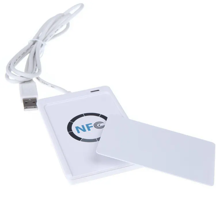 Lector de tarjetas inteligentes ACR 122U, 13,56 MHz, Chip RFID, Nfc, llavero, redes sociales, sin contacto, USB