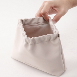 Custom Trousse Maquillage Monogram Wrinkled Snap Closure Makeup <strong>Bag</strong> Custom Travel Storage Leather Pouch Small <strong>Cosmetic</strong> <strong>Bag</strong> - Product Image 2