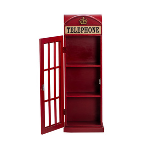 Estante de MDF para almacenamiento, cabina de teléfono Vintage británica, soporte para CD, armario antiguo, armario de almacenamiento de madera - Product Image 1
