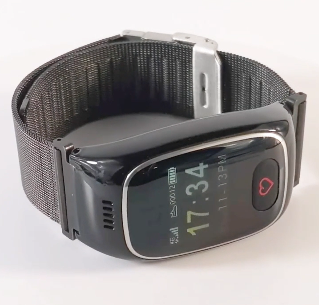 4G GPS Tracking Watch Fitness Tracker Heart Rate Blood Pressure Temp Detection Lockable Key Remote Monitoring Alzheimer's