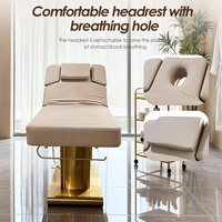Table de massage à 4 moteurs pour salon de beauté, lit de spa incurvé réglable et inclinable pour cils et soins du visage, à vendre