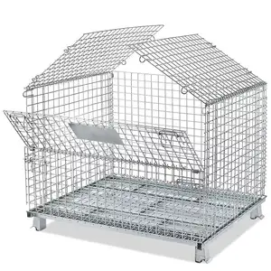 Foldable Mental Wire Mesh Pallet Storage Cages Container