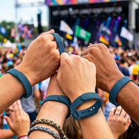 Pulsera de Silicona Impermeable con Etiqueta NFC RFID 1K/215/216 de 13.56 MHz Personalizada, Código QR para Pago de Membresía, Control de Acceso para Hoteles, CMYK