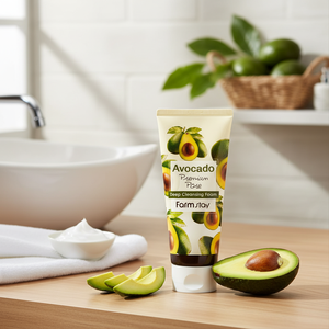 Crème nettoyante pour le visage FARMSTAY AVOCADO, anti-rides, hydratante, blanchissante, 180 ml, tous types de peau, cosmétique coréenne, soin du visage - Product Image 3
