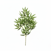 Hojas de Bambú Artificiales de Plástico Resistentes a los Rayos UV, de Tacto Real, Alta Simulación, Retardantes de Fuego, Pequeñas, para Decoración de Pascua, Hogar, Jardín y Bodas