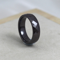 Bague en céramique noire Paramount de 6 mm, surface brillante à facettes multiples, résistance inégalée, style majestueux