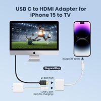 USB-C zu HDTV Digital AV Adapter mit 4K 60Hz HD Video- & Audioausgang, 100W Schnellladung, für iPhone 16 17/iPad/MacBook Pro/Air