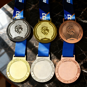 उच्च गुणवत्ता कस्टम धातु कांस्य स्वर्ण प्लेटेड पुरस्कार खेल फुटबॉल पदक रिबन के साथ - Product Image 2