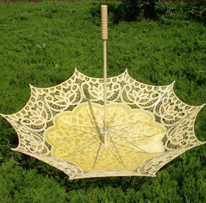 Parasol en dentelle blanche Parasol uni pour décoration et centre de mariage Parasol en dentelle multicolore pour l'extérieur - Product Image 2