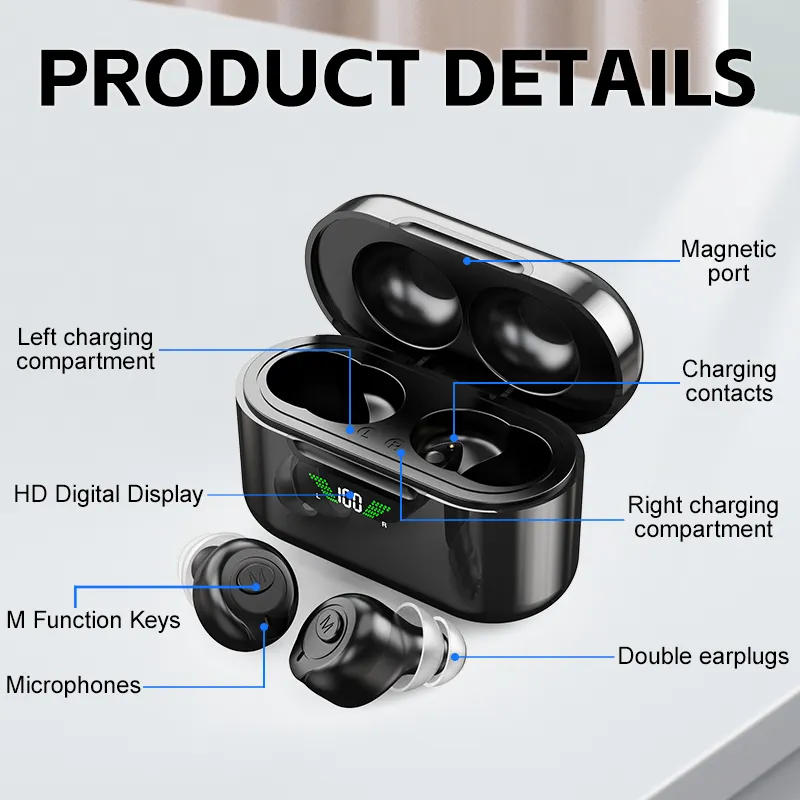 Alat bantu dengar warna baru, dengan Bluetooth nirkabel dapat diisi ulang tampilan Digital alat bantu dengar untuk kehilangan pendengaran parah