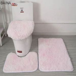Juego de Alfombras de 3 Piezas al por Mayor, Alfombra de Baño de Felpa Larga Antideslizante, Tapete Decorativo para Inodoro, Manta para Uso Diario - Product Image 2