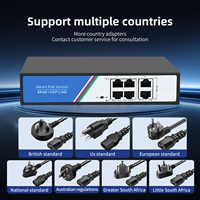 Tshield HC-G0402FN Switch PoE Rápido de 4+2 Puertos y 100 Mbps con Ancho de Banda de 1.2 Gbps para Cámaras IP, Red CCTV, Full Duplex y Half Duplex