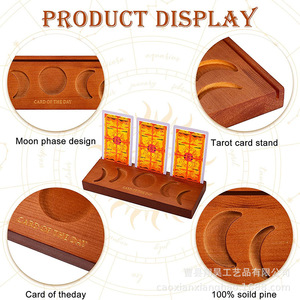 Soporte de Madera para Tarjetas de 20 cm x 20 cm, Color Quemado, Moderno y Sencillo, para Tarjetas de Tarot, Notas, Fotos, Menús - Product Image 4
