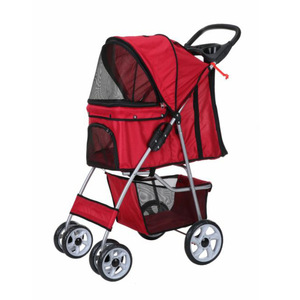 <span class=keywords><strong>Poussette</strong></span> pliable légère pour animaux de compagnie, chiens et chats, chariot à 4 roues portable avec panier de rangement et porte-gobelet pour équipement de plein air - Product Image 6