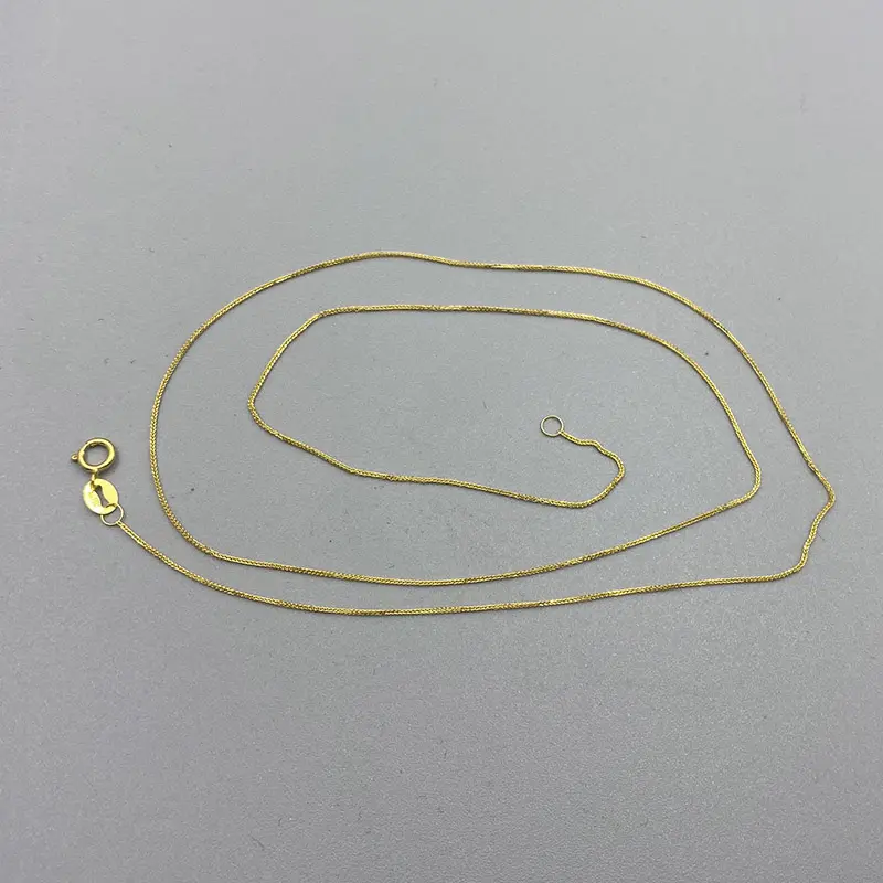 バルクセール18K18ct Au750ピュアゴールドショパン鎖骨チェーンネックレス製作所直販色と長さオプション