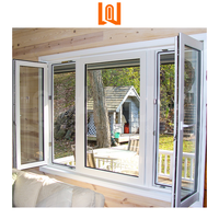 Fenêtre américaine à rupture thermique certifiée NFRC Grandes fenêtres à battant en PVC en verre Maison Fenêtre pivotante inclinable et tournante
