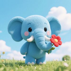 Elefante de Peluche Azul de Alta Calidad, Venta al por Mayor, Mini Elefante de Peluche, Venta Directa de Fábrica, Juguete de Peluche de Elefante - Product Image 1
