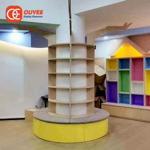 رفوف عرض مكتبة مساحة هادئة مع أدراج مكتبة خشبية مع مقاعد مريحة - Product Image 5