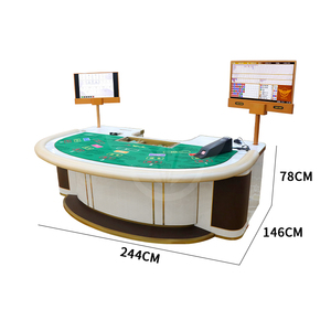 Mesa <span class=keywords><strong>de</strong></span> Baccarat Inteligente RFID Personalizada OEM YH con Dispensador <span class=keywords><strong>de</strong></span> Cartas Electrónico, Doble Monitor y Pantalla <span class=keywords><strong>de</strong></span> Mapa, Fieltro Verde, Lujo para Casino - Product Image 4