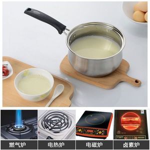 Mini olla de leche de acero inoxidable con tapa, compatible con inducción, para comida de bebé, sopa, fideos, leche caliente - Product Image 4