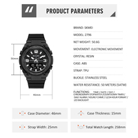 Montre de Sport Originale SKMEI 2796 pour Homme, en Plastique ABS Durable, Étanche 50M, Horloge Numérique, Montre-Bracelet Étanche, Vente en Gros