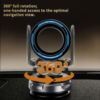 Support magnétique super puissant pliable à rotation 360° pour voiture, ultra-fin, à ventouse, pour téléphone portable, idéal pour avion, lit et bureau