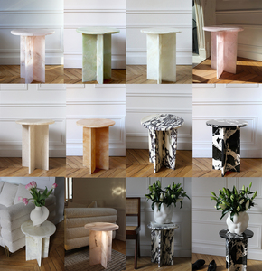 Đá Cẩm Thạch sang trọng Đồ nội thất phòng khách bàn tròn basse Salon ROSA levanto đá cẩm thạch bên Bàn cà phê - Product Image 2