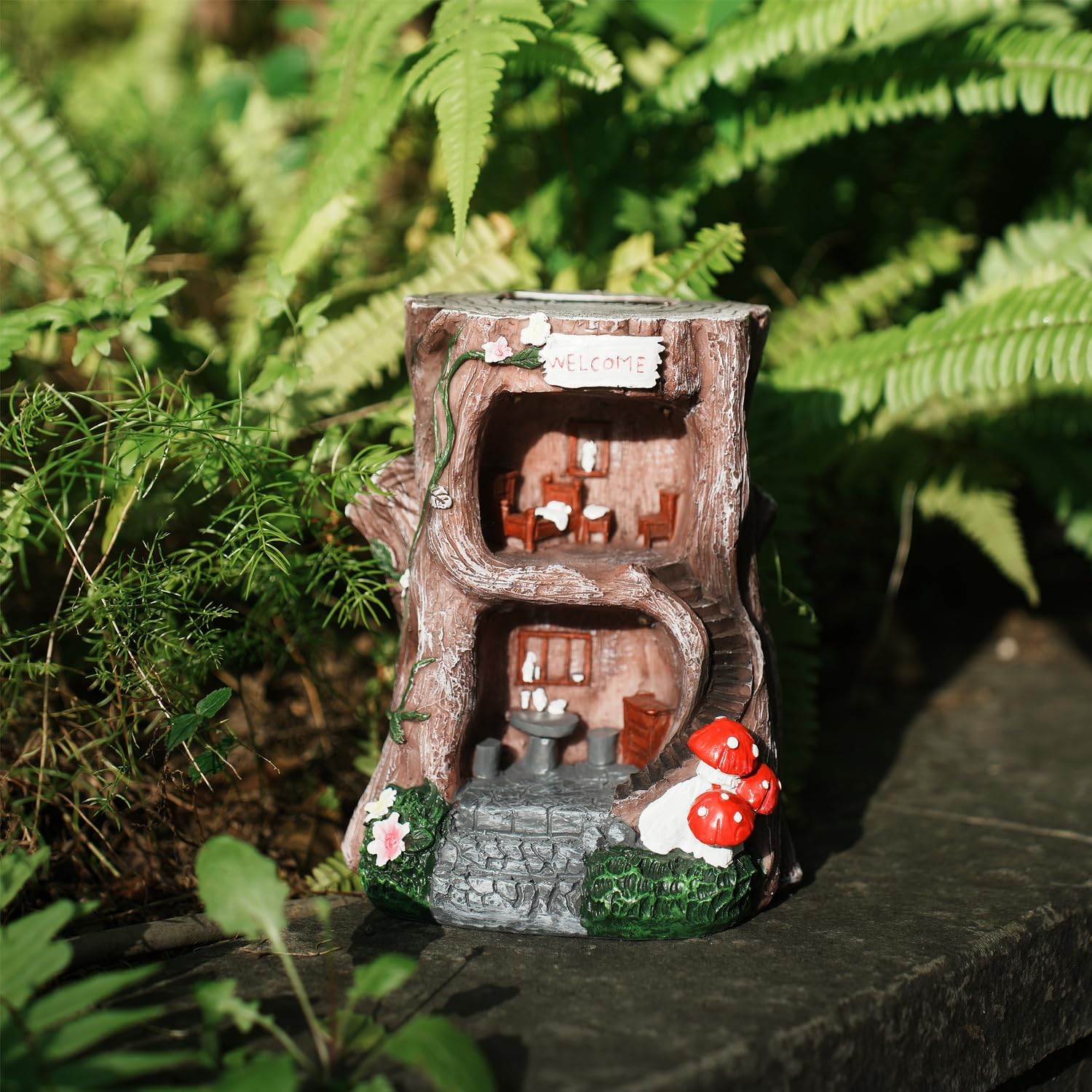 Fairy Teapot House Tree House Garden Ornament Elf Metal Home Sculpture Decor NEW (Fairy Teapot House Fairy Teapot House Tree House Garden Ornament Elf Metal Home Sculpture Decor NEW (Fairy Teapot House