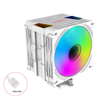 Ventilateur de refroidissement CPU ARGB 120 mm, refroidisseur d'air, 6 caloducs, 2 ventilateurs, 4 broches PWM, 5 V, 3 broches, Intel LGA2011 1200 1700 115X AM4, refroidisseur de processeur