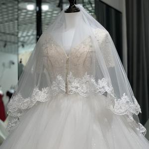 <span class=keywords><strong>Voile</strong></span> de style nouveau 2024, vente chaude à <span class=keywords><strong>bas</strong></span> prix, vente en gros, robes courtes en dentelle blanche pure pour femmes voilées, voiles de mariée pour mariage - Product Image 2